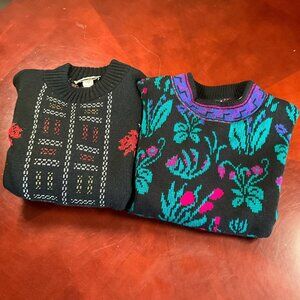 Vintage Nichelle & Dana Scott Sweater Bundle – Bold Floral & Geometric Patterns